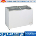 Big capacity top open glass door meat display chest freezer